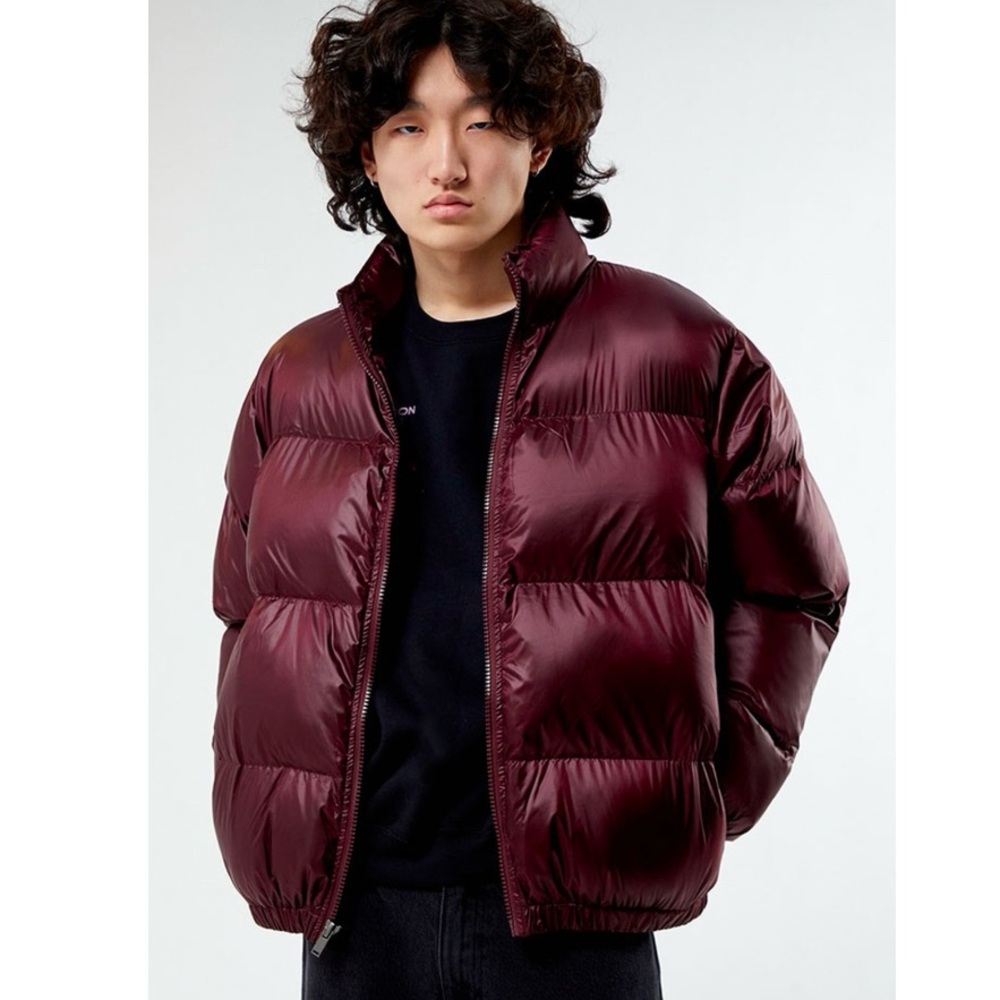 Men's Burgundy Puffer Jacket